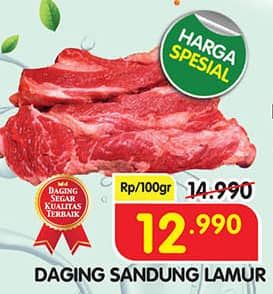 Promo Harga Daging Sandung Lamur (Daging Brisket) per 100 gr - Superindo