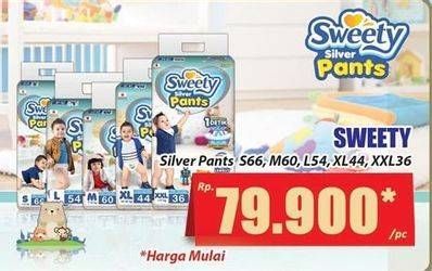 Promo Harga Sweety Silver Pants L54, M60, XL44, S66, XXL36 36 pcs - Hari Hari