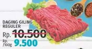 Promo Harga Daging Giling Sapi Biasa per 100 gr - LotteMart