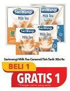 Promo Harga Sariwangi Milk Tea Caramel/Teh Tarik 30's / 4's  - Carrefour