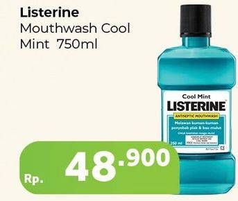 Promo Harga LISTERINE Mouthwash Antiseptic Cool Mint 750 ml - Carrefour