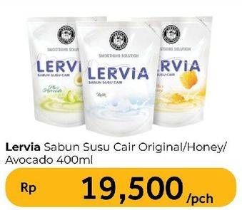 Promo Harga Lervia Sabun Cair Susu  Original, Plus Honey, Plus Avocado 400 ml - Carrefour