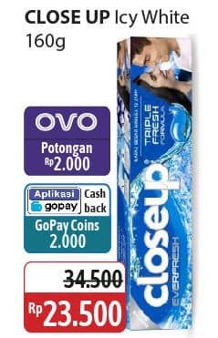 Promo Harga Close Up Pasta Gigi Everfresh Icy White Winter Blast 160 gr - Alfamidi