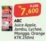 Promo Harga ABC Juice Apple, Guava, Lychee, Mango, Orange 250 ml - Alfamidi