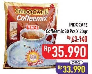 Promo Harga Indocafe Coffeemix 3in1 per 30 sachet 20 gr - Hypermart