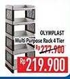 Promo Harga Olymplast Multi Purpose Rack 4 Tier  - Hypermart