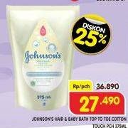 Promo Harga Johnsons Baby Cottontouch Top to Toe Bath 375 ml - Superindo