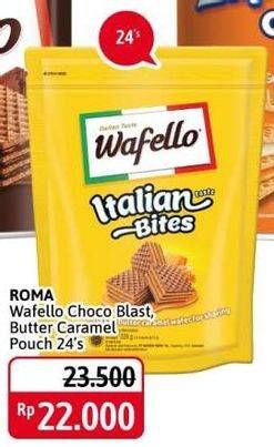 Promo Harga ROMA Wafello Bites Butter Caramel, Choco Blast 24 pcs - Alfamidi