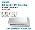 Promo Harga DAIKIN AC Split 1/2 PK Inverter FTKQ/RKQ15UVM4/WH  - Electronic City