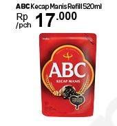 Promo Harga ABC Kecap Manis Refill 520 ml - Carrefour