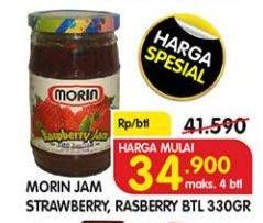 Promo Harga MORIN Jam Strawberry, Raspberry 330 gr - Superindo