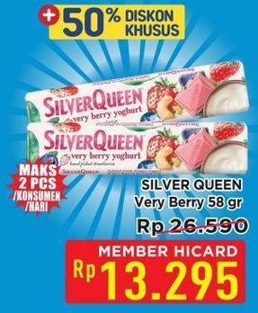 Promo Harga Silver Queen Chocolate Very Berry Yoghurt 58 gr - Hypermart