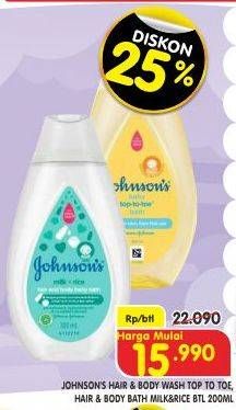 Promo Harga Johnsons Baby Wash Top To Toe/Johnsons Baby Milk Bath  - Superindo