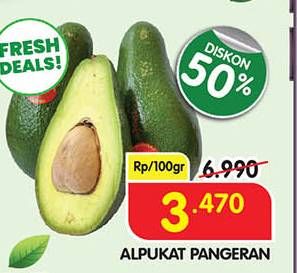 Promo Harga Alpukat Pangeran per 100 gr - Superindo