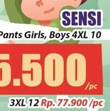 Promo Harga Sensi Night Pants Junior Size XXXL13 13 pcs - Hari Hari