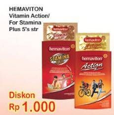 Promo Harga HEMAVITON Vitamin Stamina Plus/Vitamin Action  - Indomaret