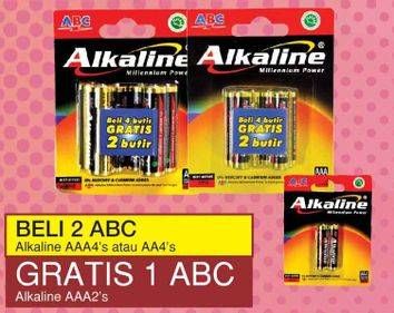 Promo Harga ABC Battery Alkaline AAA, AA per 2 pouch 4 pcs - Yogya