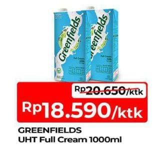 Promo Harga Greenfields UHT Full Cream 1000 ml - TIP TOP