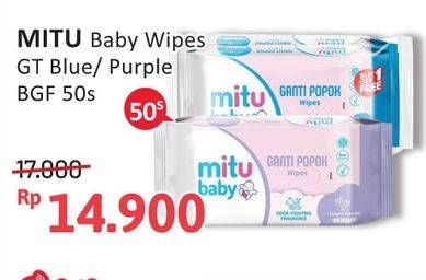 Promo Harga Mitu Baby Wipes Ganti Popok Blue Charming Lily, Purple Playful Fressia 50 pcs - Alfamidi