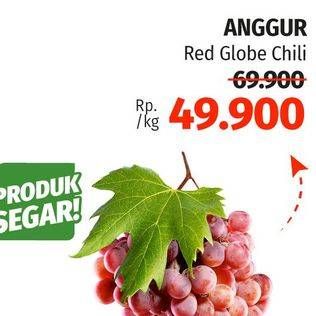 Promo Harga Anggur Red Globe Chile per 1000 gr - Lotte Grosir
