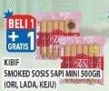 Promo Harga KIBIF Smoked Sosis Sapi Lada Hitam, Keju, Mini Ori 500 gr - Hypermart