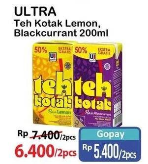 Promo Harga ULTRA Teh Kotak Blackcurrant, Lemon 300 ml - Alfamart