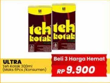 Ultra Teh Kotak 300 ml Harga Promo Rp9.900, Maksimal 6pcs/konsumen
