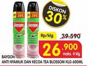 Promo Harga BAYGON Insektisida Spray Tea Blossom 600 ml - Superindo