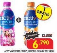 Promo Harga Activ Water Minuman Isotonik + Multivitamin Triple Berry, Lemon, Jeruk 380 ml - Superindo