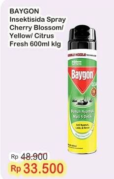 Promo Harga Baygon Insektisida Spray Citrus Fresh, Cherry Blossom 600 ml - Indomaret