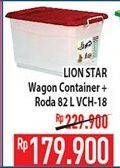 Promo Harga LION STAR Wagon Container + Roda VCH-18 82 ltr - Hypermart