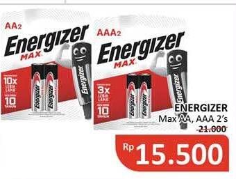 Promo Harga ENERGIZER Battery Alkaline Max AA, AAA 2 pcs - Alfamidi