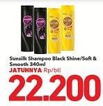 Promo Harga SUNSILK Shampoo Black Shine, Soft And Smooth per 2 botol 340 ml - Carrefour