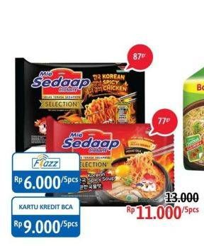 Promo Harga SEDAAP Korean Spicy Chicken, Soup per 5 pcs 87 gr - Alfamidi