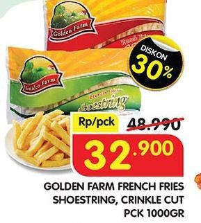 Promo Harga Golden Farm French Fries Shoestring, Crinkle 1000 gr - Superindo