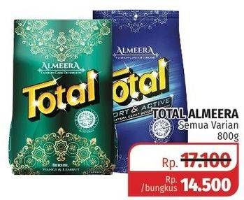 Promo Harga TOTAL Detergent Almeera All Variants 800 gr - Lotte Grosir