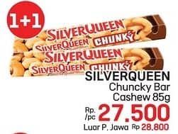 Promo Harga Silver Queen Chunky Bar Cashew 85 gr - LotteMart