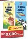 Promo Harga Ultra Milk Susu UHT Coklat, Stroberi, Full Cream, Taro, Karamel 200 ml - Alfamart