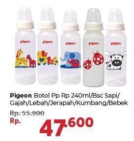 Promo Harga PIGEON Botol Susu PP Sapi, Gajah, Lebah, Jerapah, Kumbang, Bebek 240 ml - Carrefour