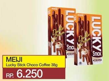 Promo Harga MEIJI Biskuit Lucky Stick Chocolate, Coffee 38 gr - Yogya