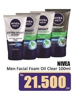 Promo Harga Nivea Men Facial Foam White Oil Clear Anti-Shine + Purify 100 ml - Hari Hari