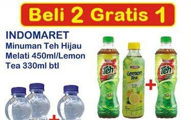 Promo Harga INDOMARET Minuman Teh Hijau Melati, Lemon 330 ml - Indomaret