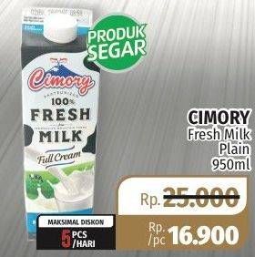 Promo Harga CIMORY Fresh Milk Plain 950 ml - Lotte Grosir