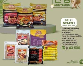 Kimbo Gold Plus Bratwurst/El Primo Sosis/Viva Dahlia Sosis Bakar/Casa De Carne Chicken Sausage