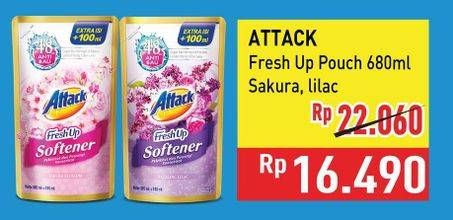 Promo Harga Attack Fresh Up Softener Sakura Blossom, Dazzling Lilac 680 ml - Hypermart
