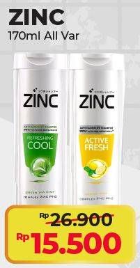 Promo Harga ZINC Shampoo All Variants 170 ml - Alfamart