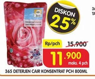 Promo Harga 365 Detergent Cair 800 ml - Superindo