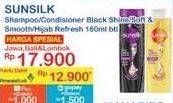 SUNSILK Shampoo/Conditioner Black Shine/Soft & Smooth/ Hijab Refresh 160ml