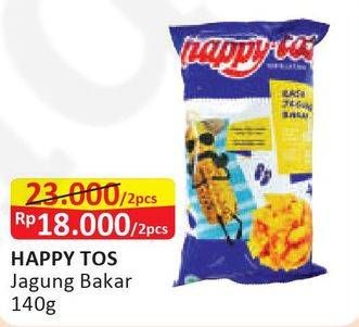 Promo Harga HAPPY TOS Tortilla Chips Jagung Bakar per 2 pcs 140 gr - Alfamart