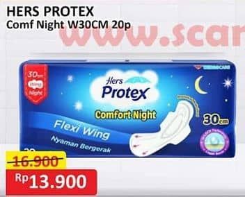 Promo Harga Hers Protex Comfort Night Wing 30cm 20 pcs - Alfamart